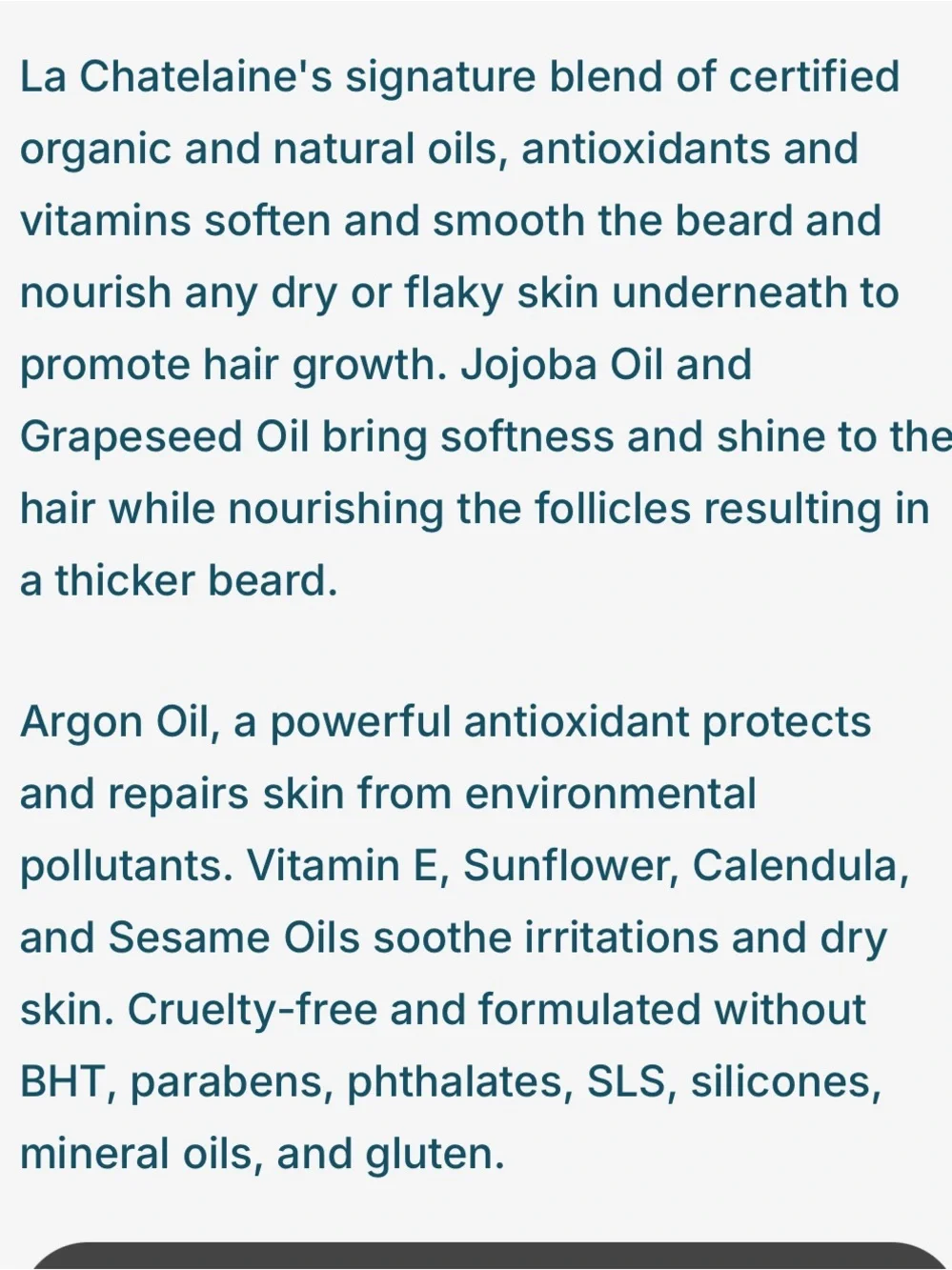 La Chatelaine Sandalwood/Santal Beard Oil & After-Shave Balm